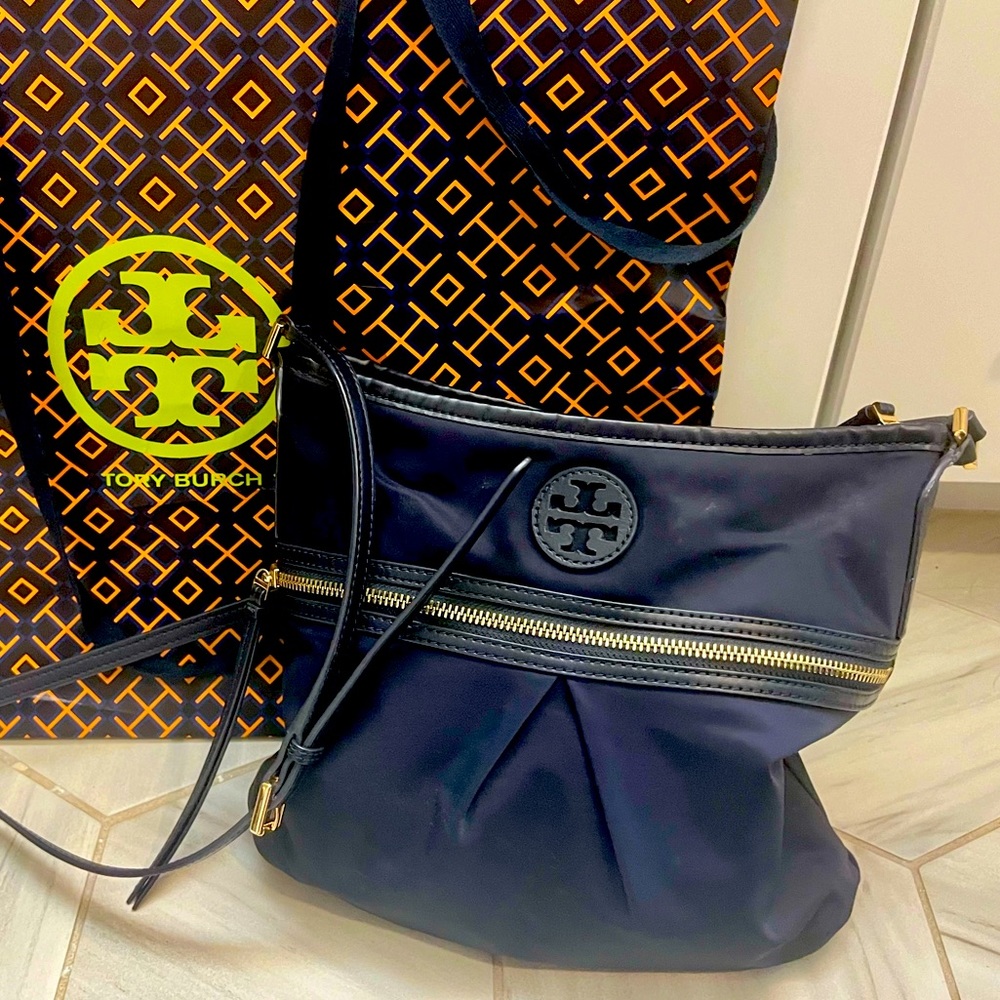 Tory Burch Nylon Crossbody w/Leather Trim